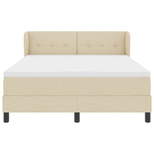 Κρεβάτι με ελατήρια με στρώμα Κρεμ 160 x 200 cm ύφασμα - Pakobazaar