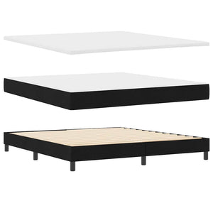 Κρεβάτι με ελατήρια με στρώμα Μαύρο 180 x 200 cm ύφασμα - Pakobazaar