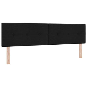 Κρεβάτι με ελατήρια με στρώμα Μαύρο 180 x 200 cm ύφασμα - Pakobazaar