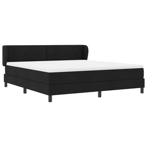 Κρεβάτι με ελατήρια με στρώμα Μαύρο 180 x 200 cm ύφασμα - Pakobazaar