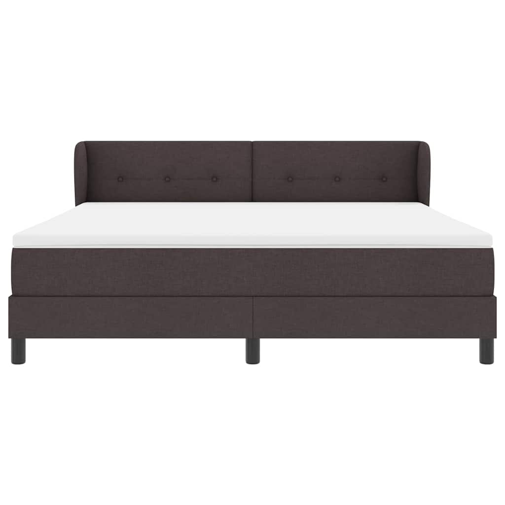 Κρεβάτι με ελατήρια με στρώμα Σκούρο Καφέ 180 x 200 cm ύφασμα - Pakobazaar