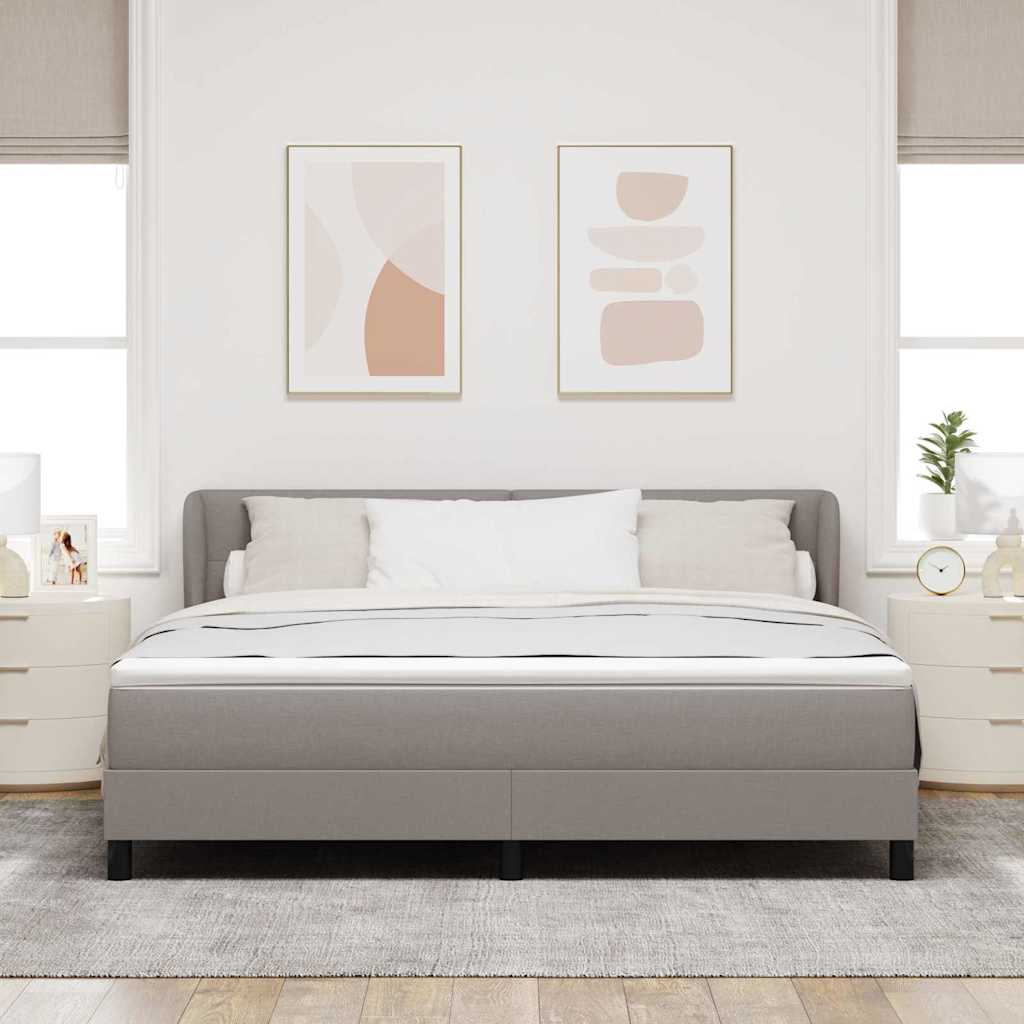 Κρεβάτι με ελατήρια με στρώμα Taupe 180 x 200 cm ύφασμα - Pakobazaar