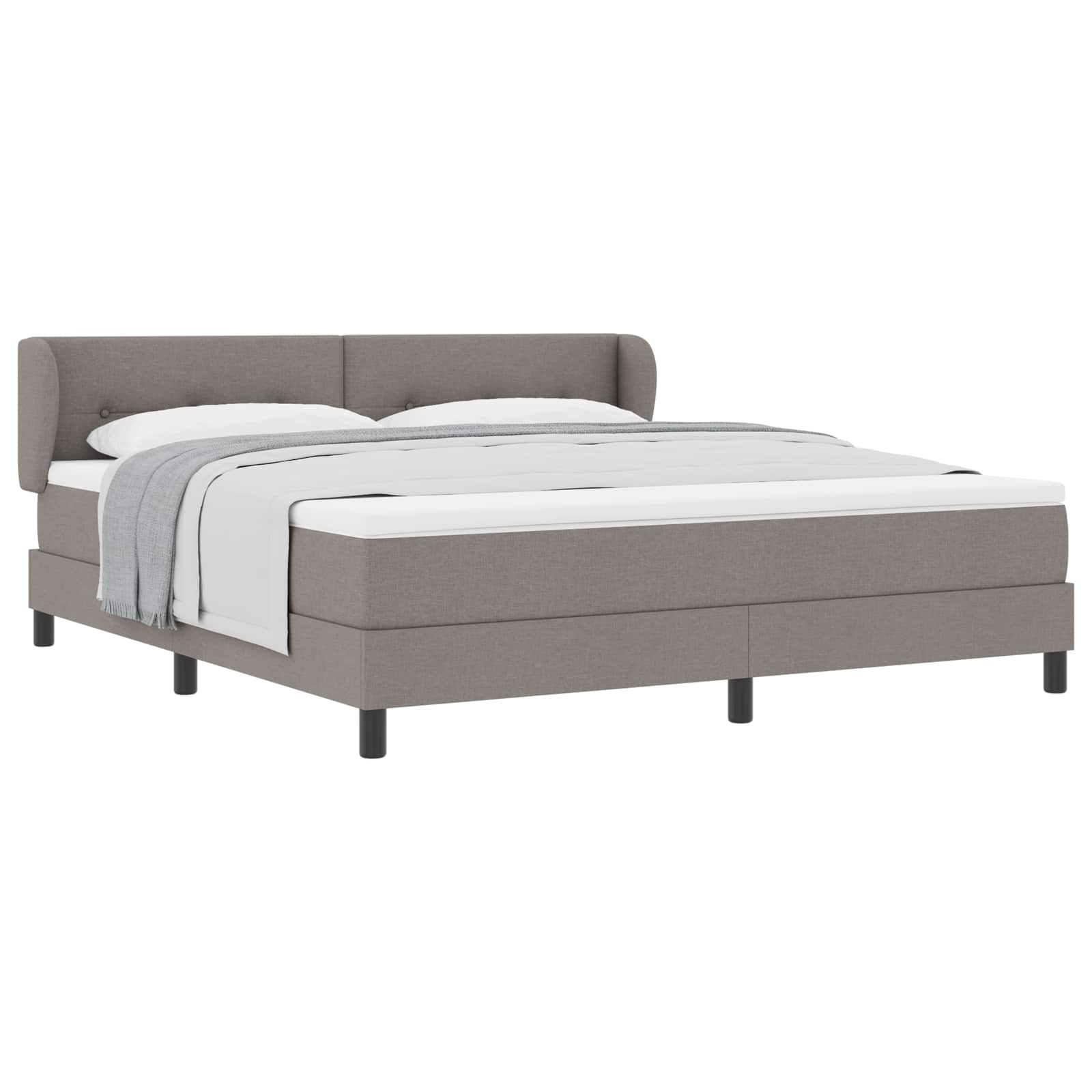 Κρεβάτι με ελατήρια με στρώμα Taupe 180 x 200 cm ύφασμα - Pakobazaar