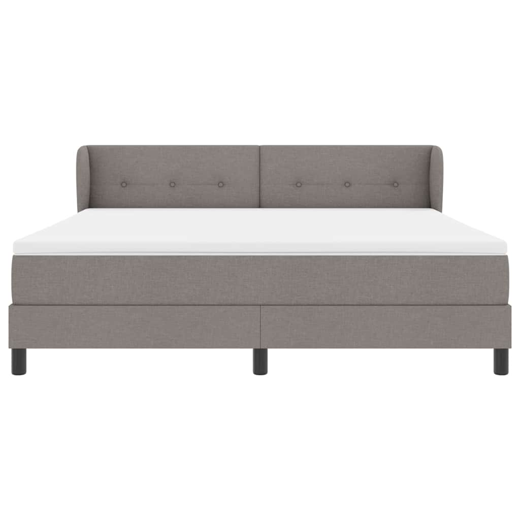 Κρεβάτι με ελατήρια με στρώμα Taupe 180 x 200 cm ύφασμα - Pakobazaar