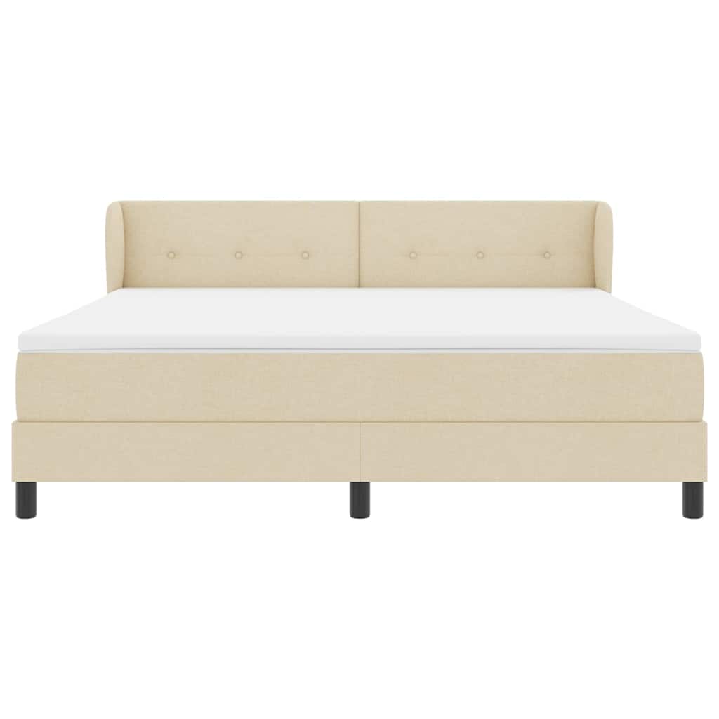 Κρεβάτι με ελατήρια με στρώμα Κρεμ 180 x 200 cm ύφασμα - Pakobazaar