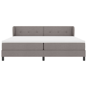 Κρεβάτι με ελατήρια με στρώμα Taupe 200 x 200 cm ύφασμα - Pakobazaar