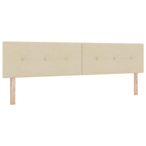 Κρεβάτι με ελατήρια με κεφαλάρι Κρεμ 200 x 200 cm ύφασμα