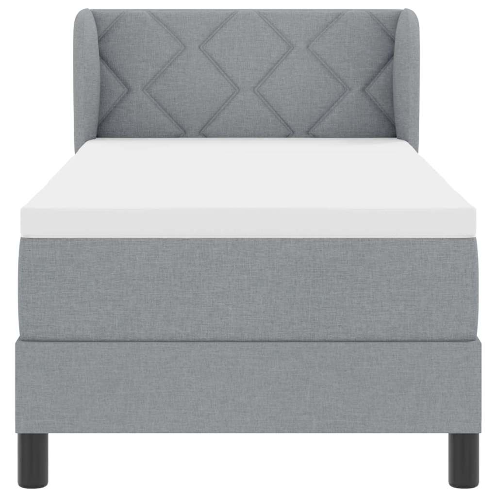 Κρεβάτι με ελατήρια με στρώμα Ανοιχτό γκρι 80 x 200 cm ύφασμα - Pakobazaar