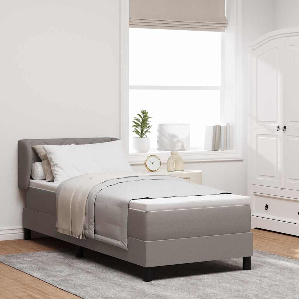 Κρεβάτι με ελατήρια με στρώμα Taupe 80 x 200 cm ύφασμα - Pakobazaar