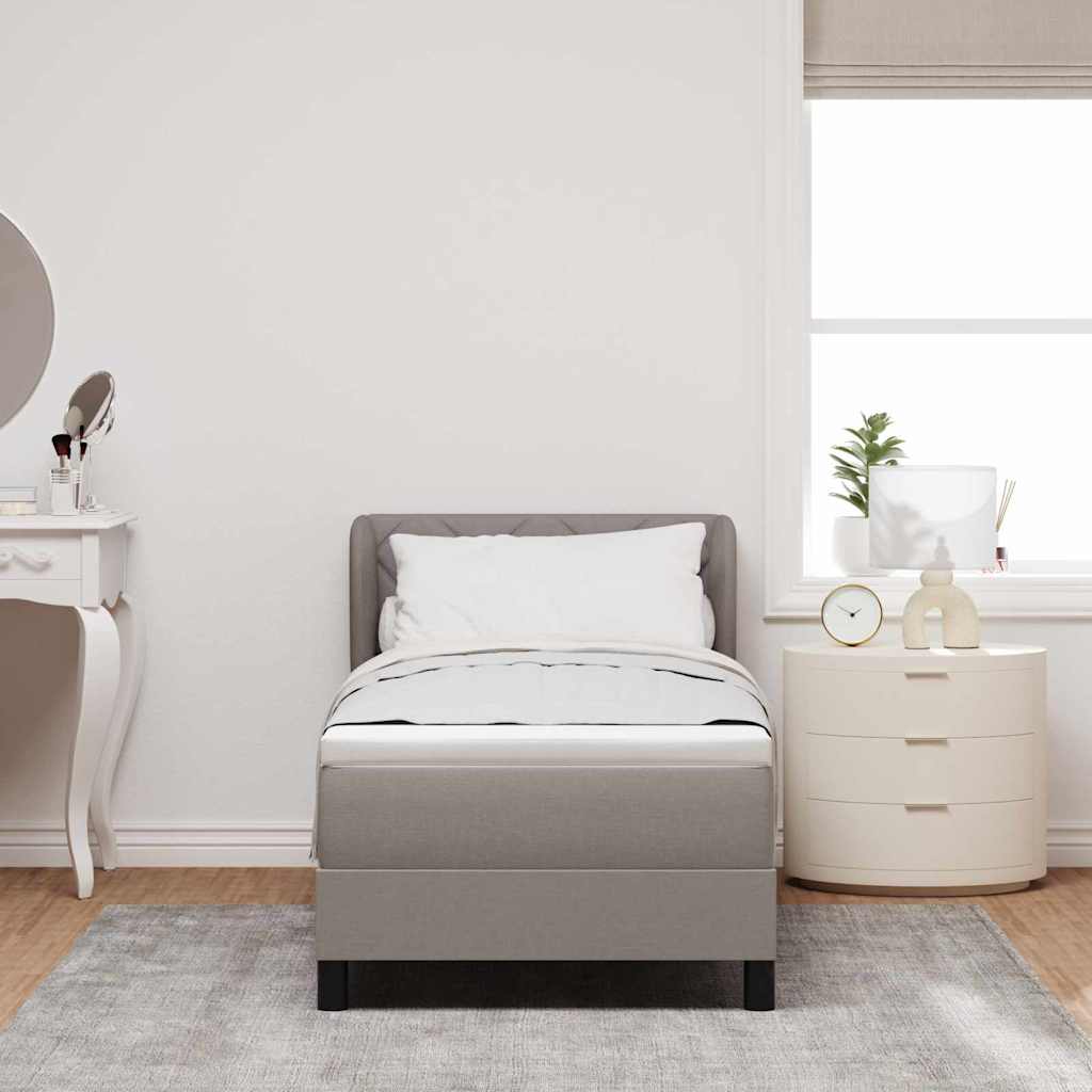 Κρεβάτι με ελατήρια με στρώμα Taupe 80 x 200 cm ύφασμα - Pakobazaar