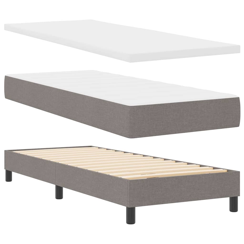 Κρεβάτι με ελατήρια με στρώμα Taupe 80 x 200 cm ύφασμα - Pakobazaar