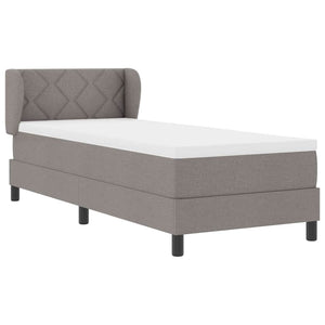 Κρεβάτι με ελατήρια με στρώμα Taupe 80 x 200 cm ύφασμα - Pakobazaar