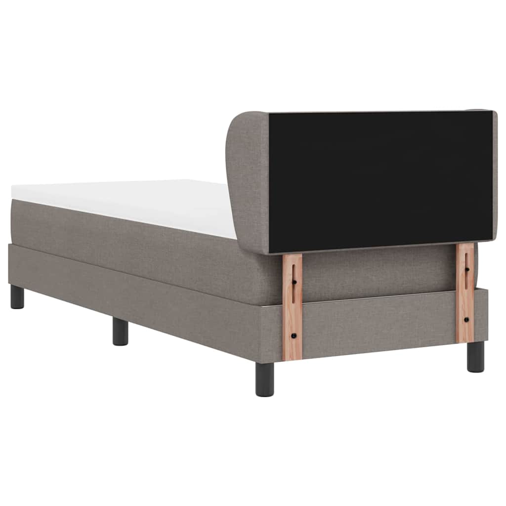 Κρεβάτι με ελατήρια με στρώμα Taupe 80 x 200 cm ύφασμα - Pakobazaar