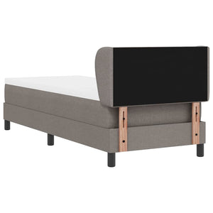 Κρεβάτι με ελατήρια με στρώμα Taupe 80 x 200 cm ύφασμα - Pakobazaar