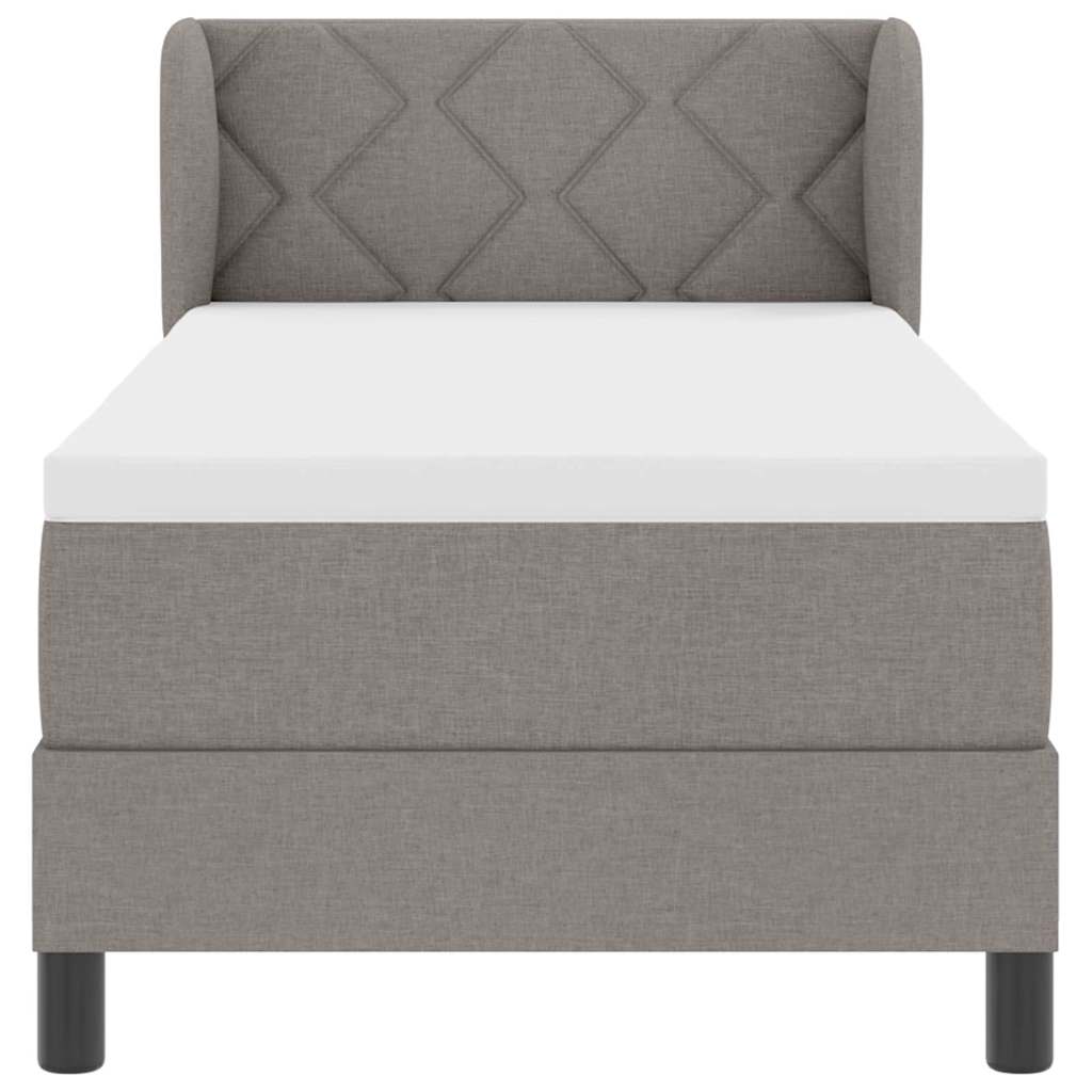 Κρεβάτι με ελατήρια με στρώμα Taupe 80 x 200 cm ύφασμα - Pakobazaar