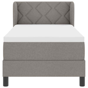 Κρεβάτι με ελατήρια με στρώμα Taupe 80 x 200 cm ύφασμα - Pakobazaar