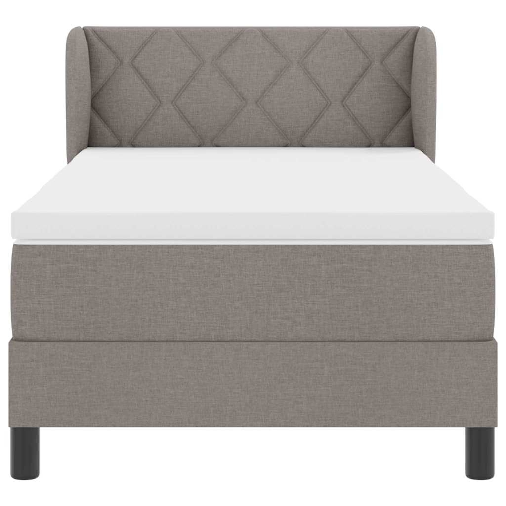 Κρεβάτι με ελατήρια με στρώμα Taupe 100 x 200 cm ύφασμα - Pakobazaar