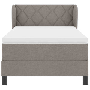 Κρεβάτι με ελατήρια με στρώμα Taupe 100 x 200 cm ύφασμα - Pakobazaar