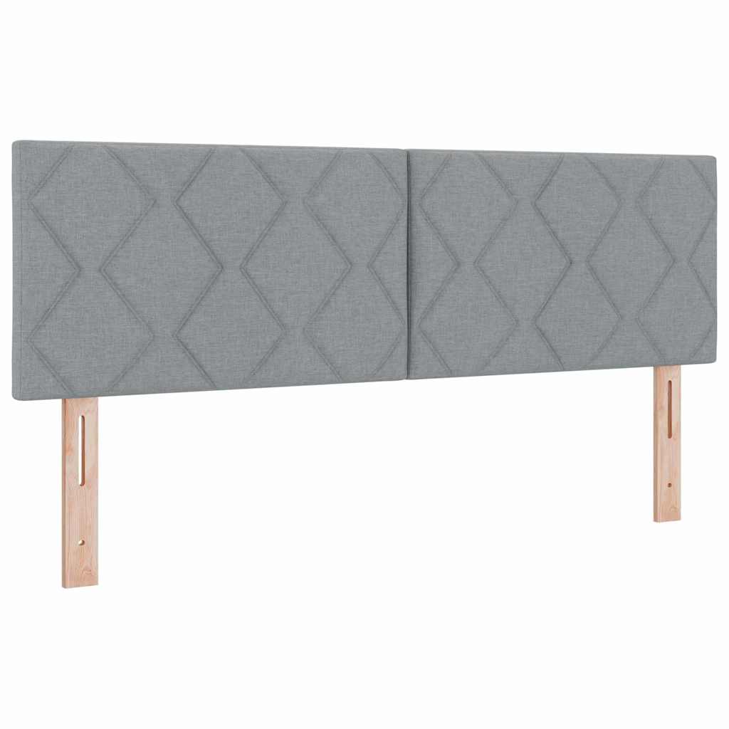 Κρεβάτι με ελατήρια Ανοιχτό γκρι 140 x 190 cm ύφασμα - Pakobazaar