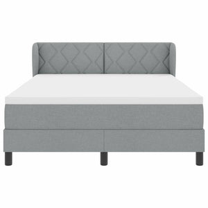 Κρεβάτι με ελατήρια Ανοιχτό γκρι 140 x 190 cm ύφασμα - Pakobazaar