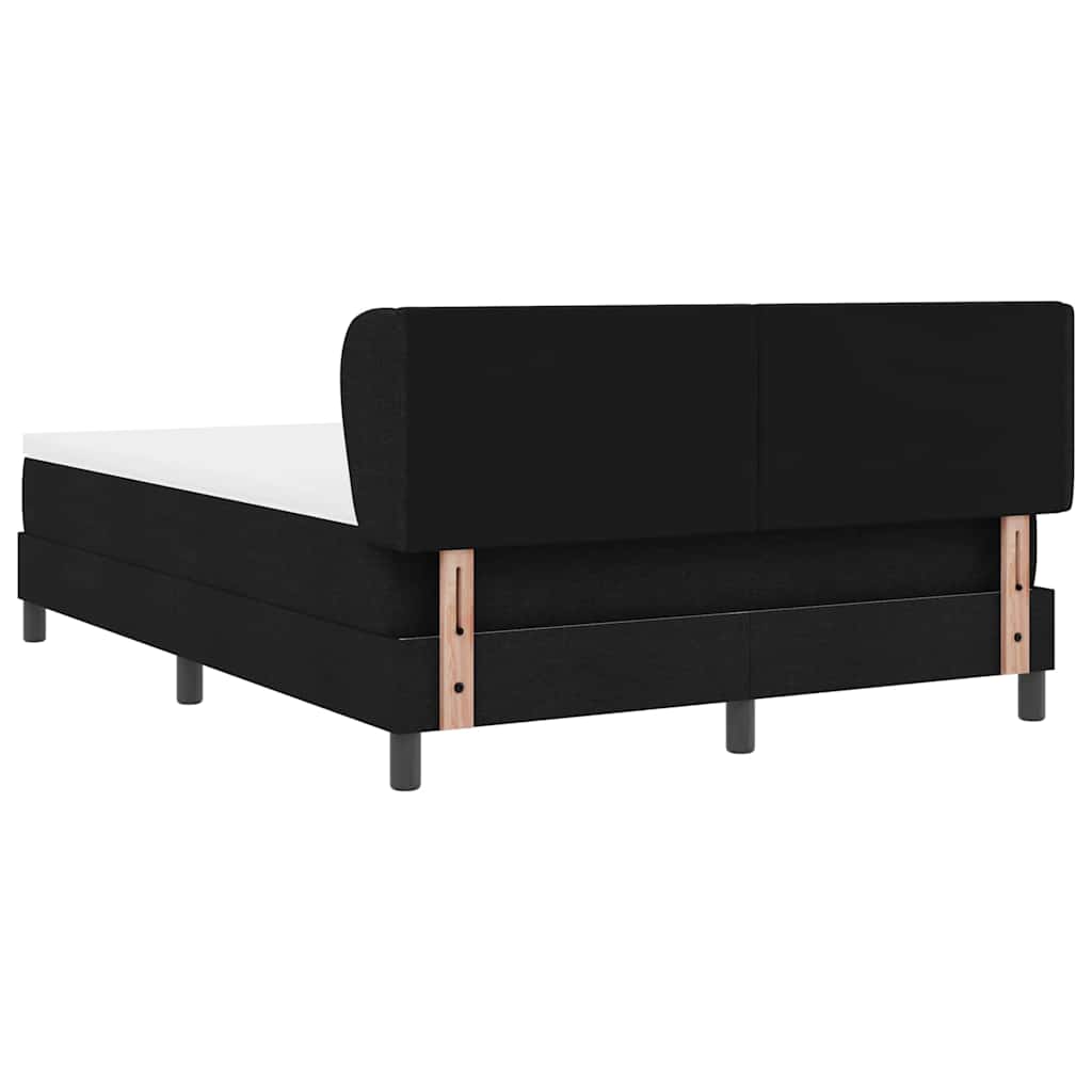 Κρεβάτι με ελατήρια με κεφαλάρι Μαύρο 140 x 190 cm ύφασμα - Pakobazaar