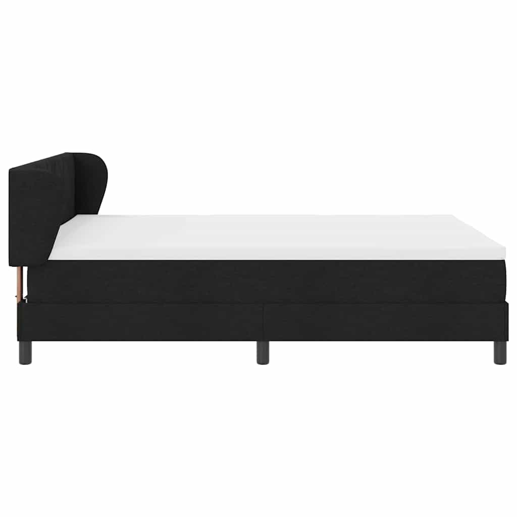 Κρεβάτι με ελατήρια με κεφαλάρι Μαύρο 140 x 190 cm ύφασμα - Pakobazaar