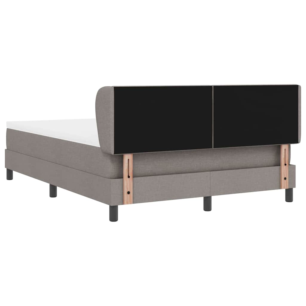 Κρεβάτι με ελατήρια με κεφαλάρι Taupe 140 x 190 cm ύφασμα - Pakobazaar