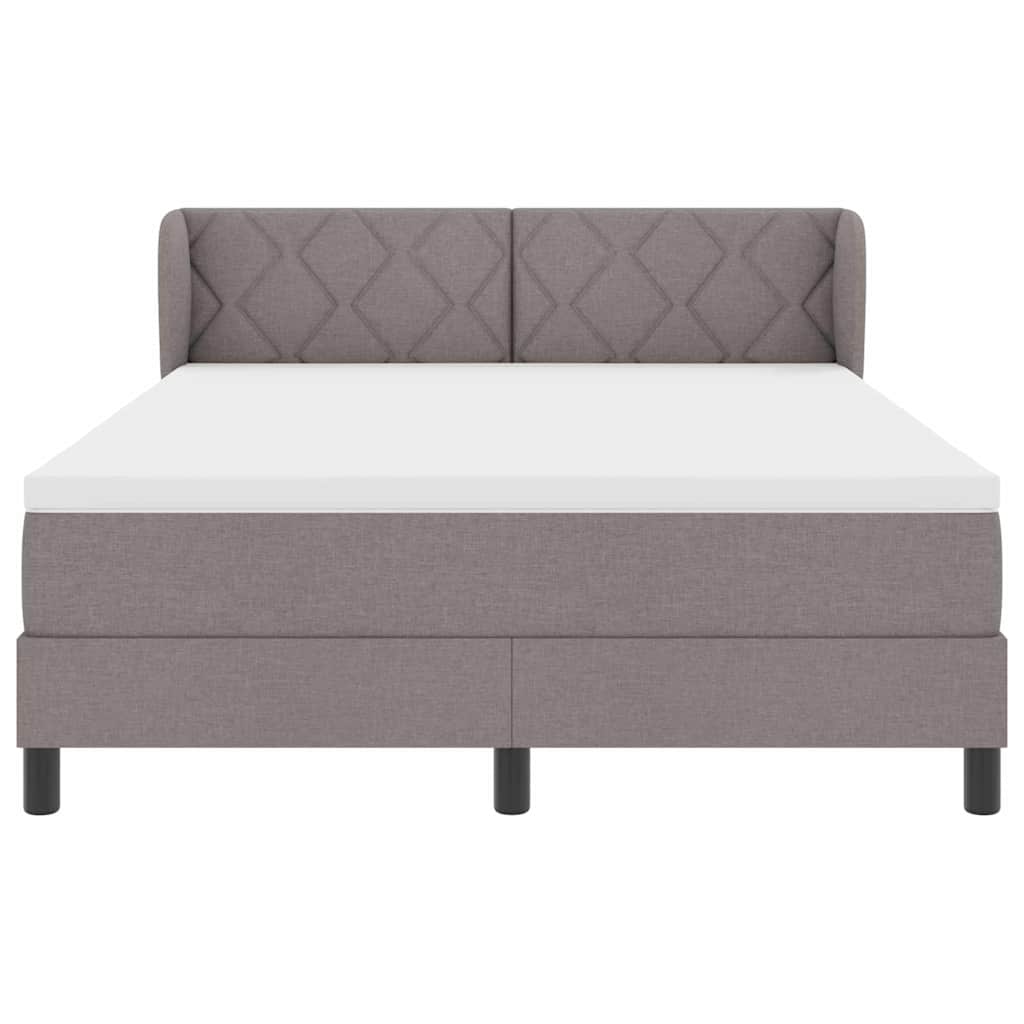 Κρεβάτι με ελατήρια με κεφαλάρι Taupe 140 x 200 cm ύφασμα - Pakobazaar