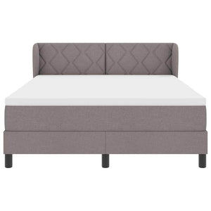 Κρεβάτι με ελατήρια με κεφαλάρι Taupe 140 x 200 cm ύφασμα - Pakobazaar
