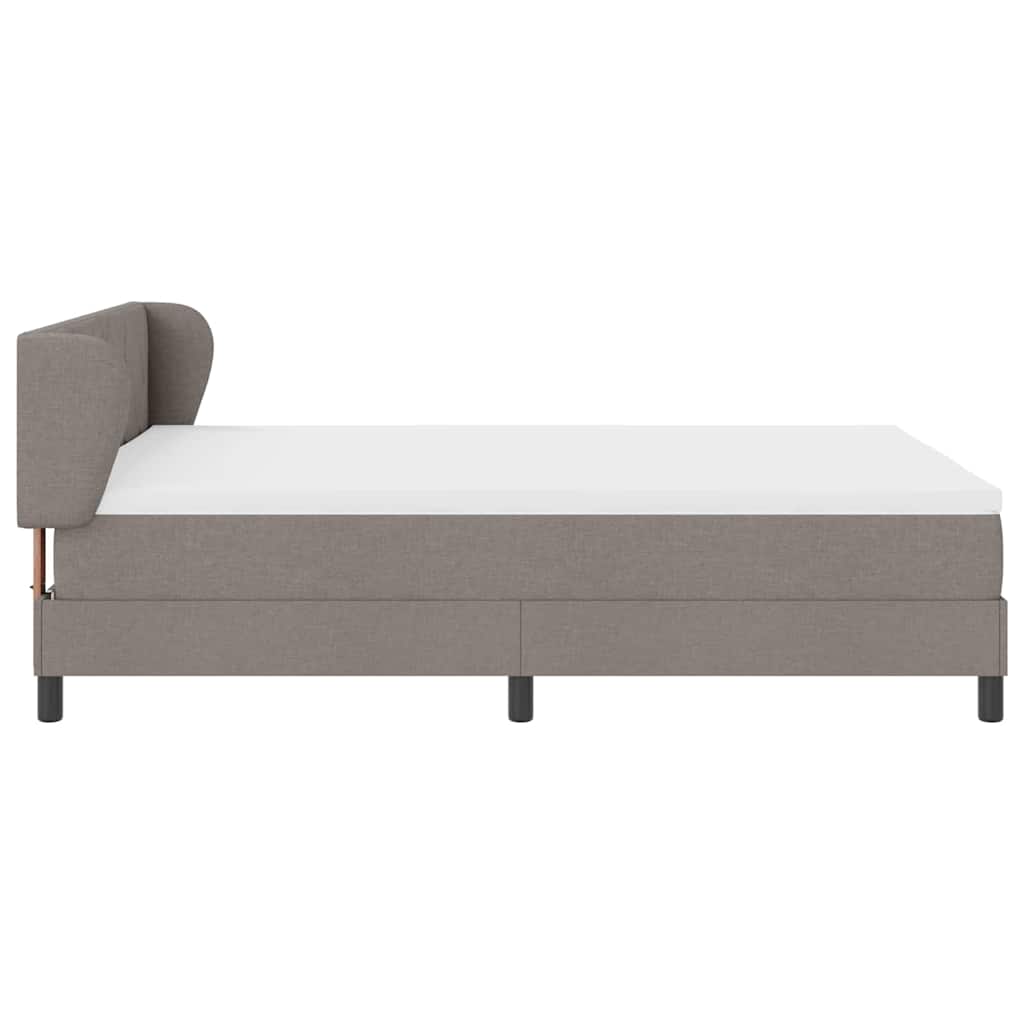 Κρεβάτι με ελατήρια με κεφαλάρι Taupe 140 x 200 cm ύφασμα - Pakobazaar