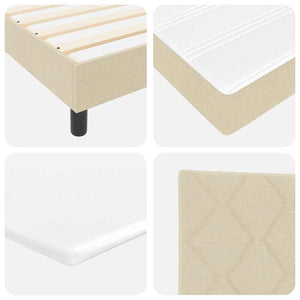 Κρεβάτι με ελατήρια με κεφαλάρι Κρεμ 140 x 200 cm ύφασμα - Pakobazaar