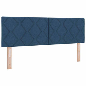 Κρεβάτι με ελατήρια με κεφαλάρι Μπλε 140 x 200 cm ύφασμα - Pakobazaar