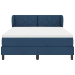 Κρεβάτι με ελατήρια με κεφαλάρι Μπλε 140 x 200 cm ύφασμα - Pakobazaar