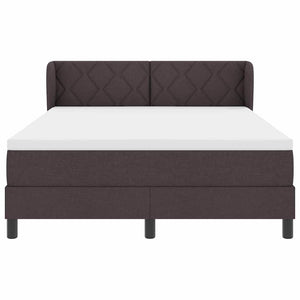 Κρεβάτι με ελατήρια με κεφαλάρι Σκούρο Καφέ 160 x 200 cm ύφασμα - Pakobazaar