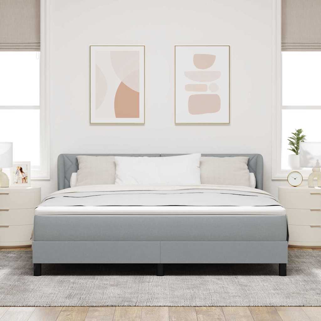 Κρεβάτι με ελατήρια Ανοιχτό γκρι 180 x 200 cm ύφασμα - Pakobazaar