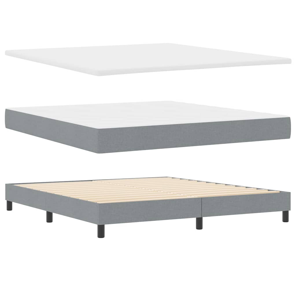 Κρεβάτι με ελατήρια Ανοιχτό γκρι 180 x 200 cm ύφασμα - Pakobazaar