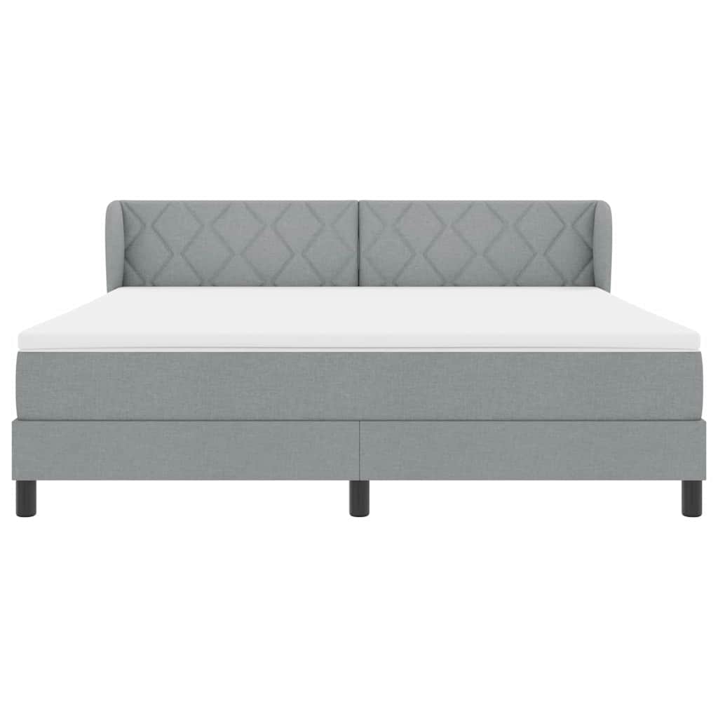 Κρεβάτι με ελατήρια Ανοιχτό γκρι 180 x 200 cm ύφασμα - Pakobazaar