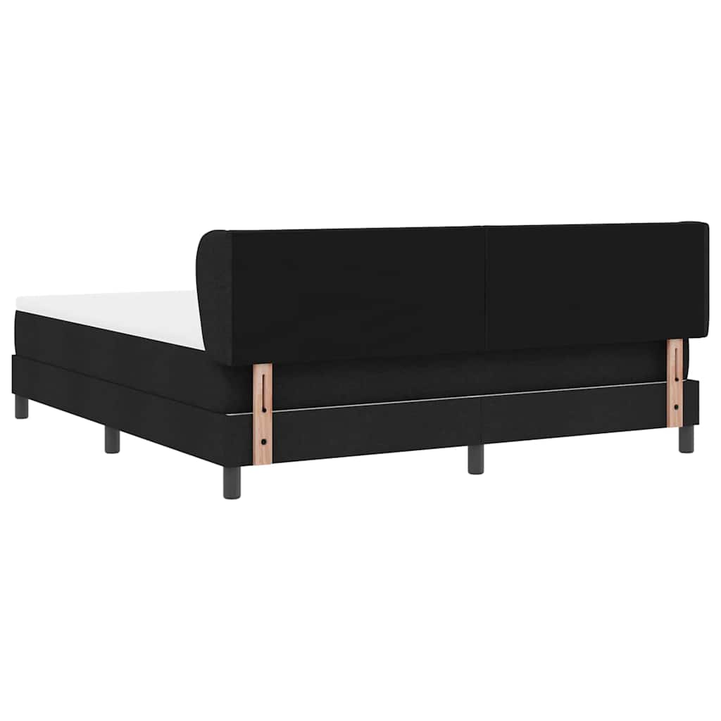 Κρεβάτι με ελατήρια με κεφαλάρι Μαύρο 180 x 200 cm ύφασμα - Pakobazaar