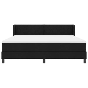 Κρεβάτι με ελατήρια με κεφαλάρι Μαύρο 180 x 200 cm ύφασμα - Pakobazaar