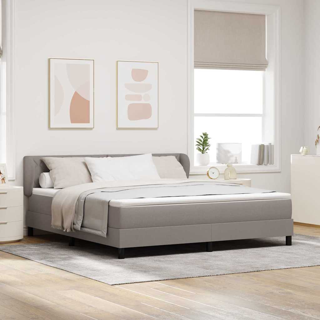 Κρεβάτι με ελατήρια με κεφαλάρι Taupe 180 x 200 cm ύφασμα - Pakobazaar