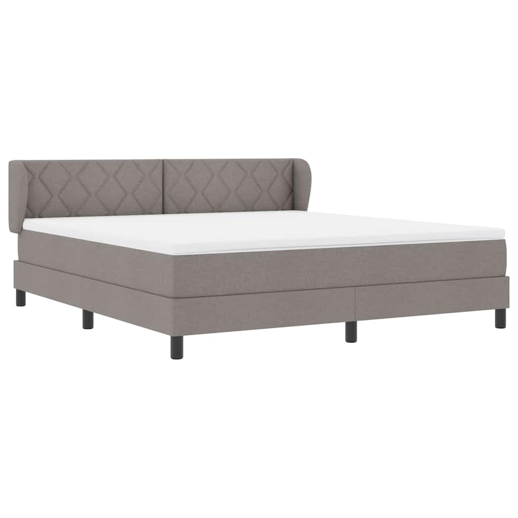 Κρεβάτι με ελατήρια με κεφαλάρι Taupe 180 x 200 cm ύφασμα - Pakobazaar
