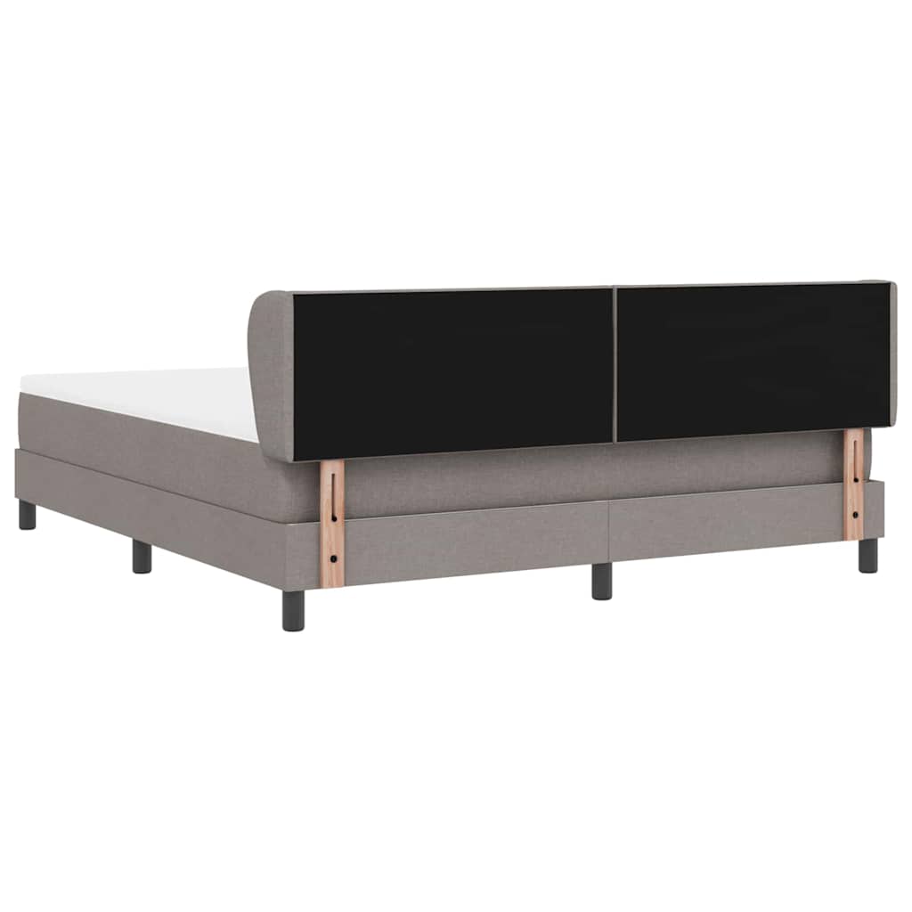 Κρεβάτι με ελατήρια με κεφαλάρι Taupe 180 x 200 cm ύφασμα - Pakobazaar