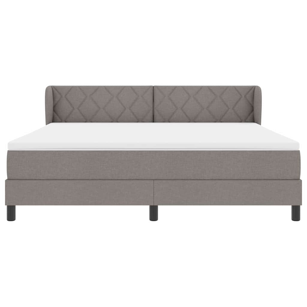 Κρεβάτι με ελατήρια με κεφαλάρι Taupe 180 x 200 cm ύφασμα - Pakobazaar