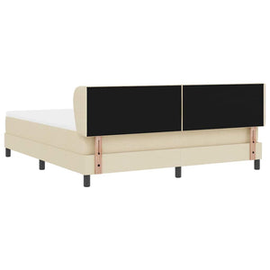 Κρεβάτι με ελατήρια με κεφαλάρι Κρεμ 180 x 200 cm ύφασμα - Pakobazaar