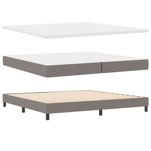 Κρεβάτι με ελατήρια με κεφαλάρι Taupe 200 x 200 cm ύφασμα - Pakobazaar