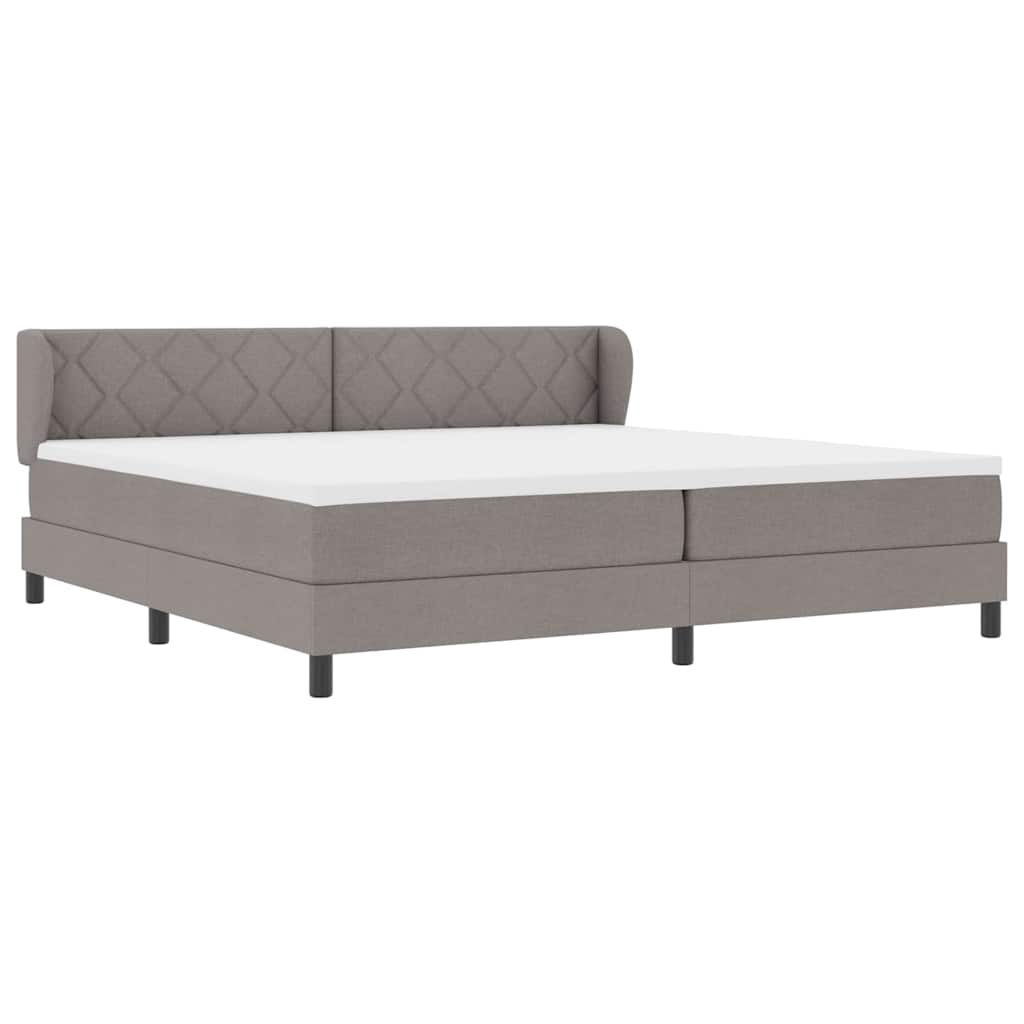 Κρεβάτι με ελατήρια με κεφαλάρι Taupe 200 x 200 cm ύφασμα - Pakobazaar