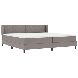 Κρεβάτι με ελατήρια με κεφαλάρι Taupe 200 x 200 cm ύφασμα - Pakobazaar
