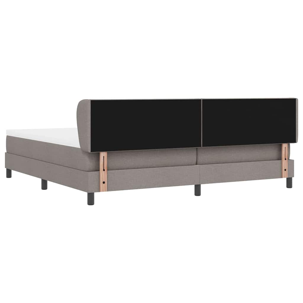 Κρεβάτι με ελατήρια με κεφαλάρι Taupe 200 x 200 cm ύφασμα - Pakobazaar