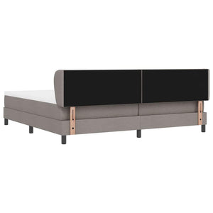 Κρεβάτι με ελατήρια με κεφαλάρι Taupe 200 x 200 cm ύφασμα - Pakobazaar