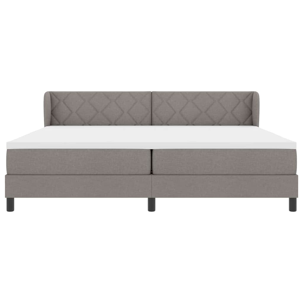 Κρεβάτι με ελατήρια με κεφαλάρι Taupe 200 x 200 cm ύφασμα - Pakobazaar